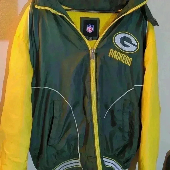 NFL Apparel Green Bay Packers winter jacket, green and yellow, XL - Picture 3 of 10